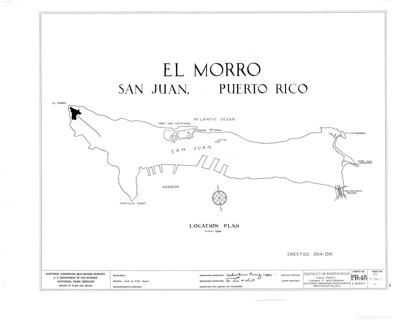 Castillo de San Felipe del Morro, Northwest end of San Juan, San Juan, San Juan Municipio, PR HABS PR,7 SAJU,6  (sheet 0 of 1)