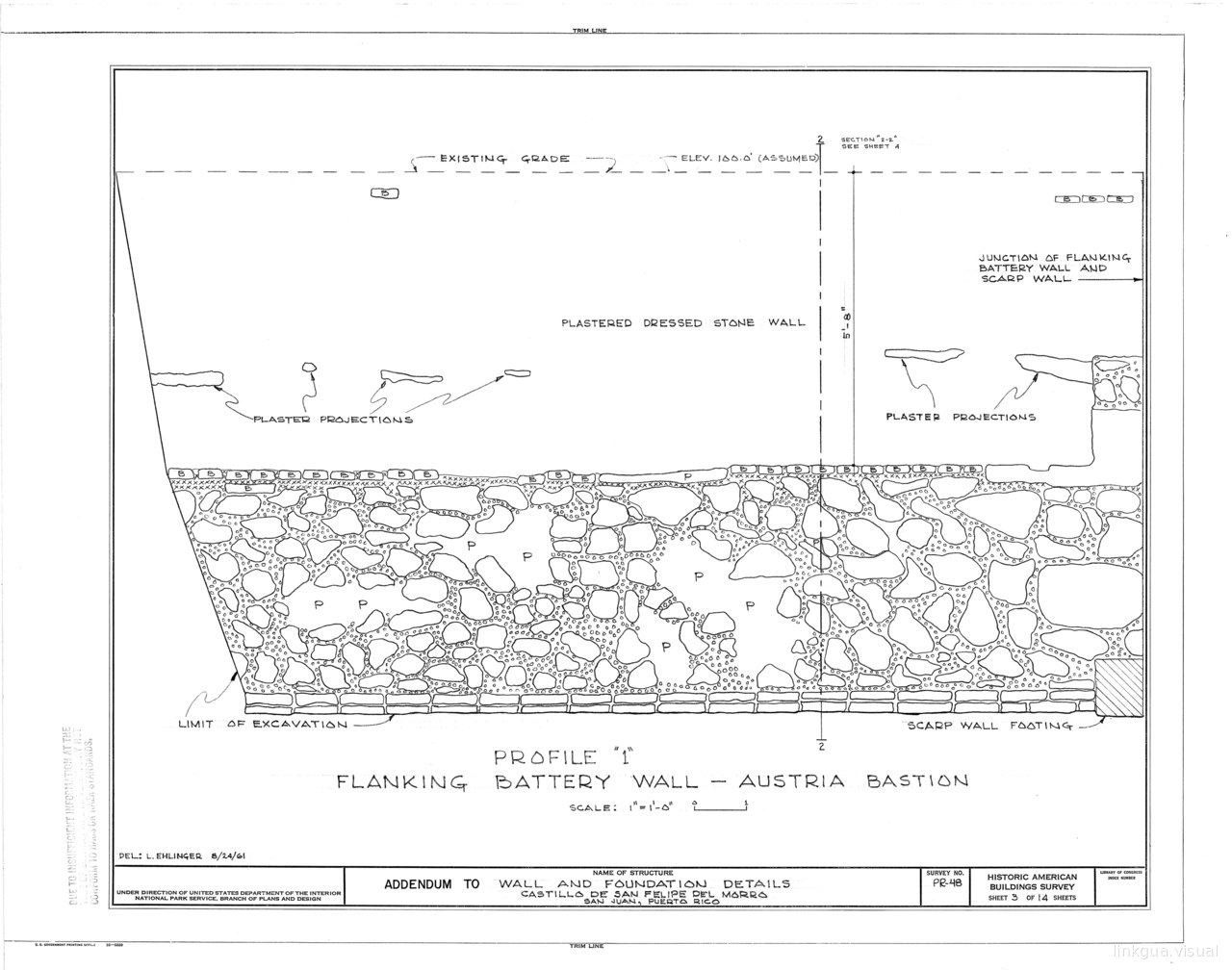 Castillo de San Felipe del Morro, Northwest end of San Juan, San Juan, San Juan Municipio, PR HABS PR,7 SAJU,6  (sheet 3 of 14)
