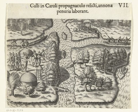 De Bry — Franse Kapitein in Gesprek Stamhoofd Galli in Carol — Théodore de Bry