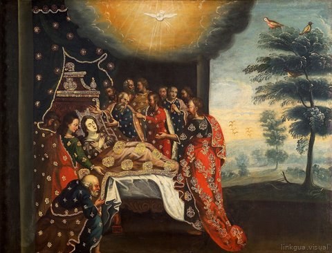 La Dormición de la Virgen en el lecho