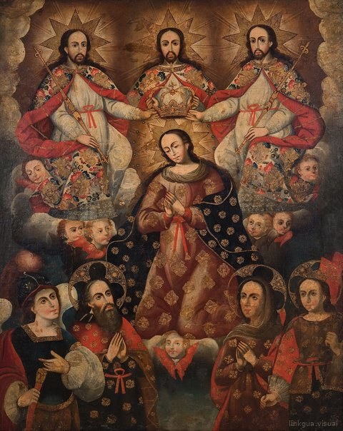 Escola de Cuzco - Coroação da Virgem, séc. XVIII