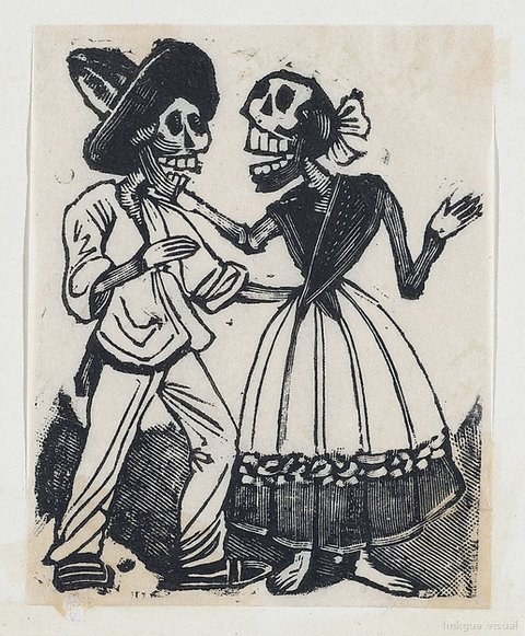 Calaveras bailando en el día de muertos