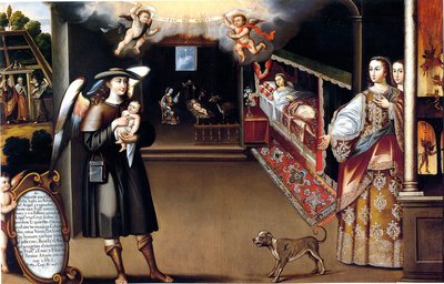 De Santa Cruz Pumacallao - Nacimiento de San Francisco (Museo de San Francisco, Santiago de Chile) — Basilio de Santa Cruz Pumacallao