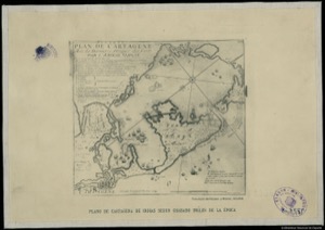 Nouveau Plan de Cartagene Avec les Dernieres Attaques des Forts par L'Almiral Vernon : Suivant l'original Anglois — Anónimo