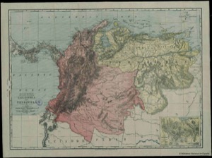 El mapa de Colombia y Venezuela del nuevo atlas de biblioteca Rand McNally — Anónimo