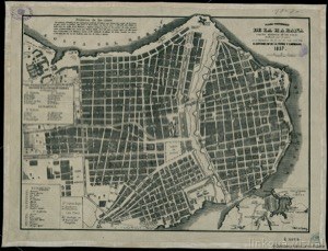 Plano pintoresco de la Habana con los números de las casas Dedicado por el autor a la memoria de su tio el Sor. Coronel D. Antonio Mª. de la Torre y Cárdenas