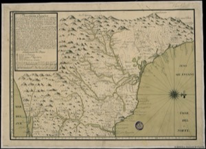 Descripcion Geografrica [sic] que comprehende parte de la costa del Seno Mexicano desde punta delgada al S.E. Hasta la barra y Rio de Goazacoalco, Ysmo de Teguantepeque, hasta el Mar del Sud, comprehendidos entre los paralelos o latitudes Septemtrionales, desde 15° hasta 20, y los Meridianos o longitudes de Tenerife de 278° y — Corral