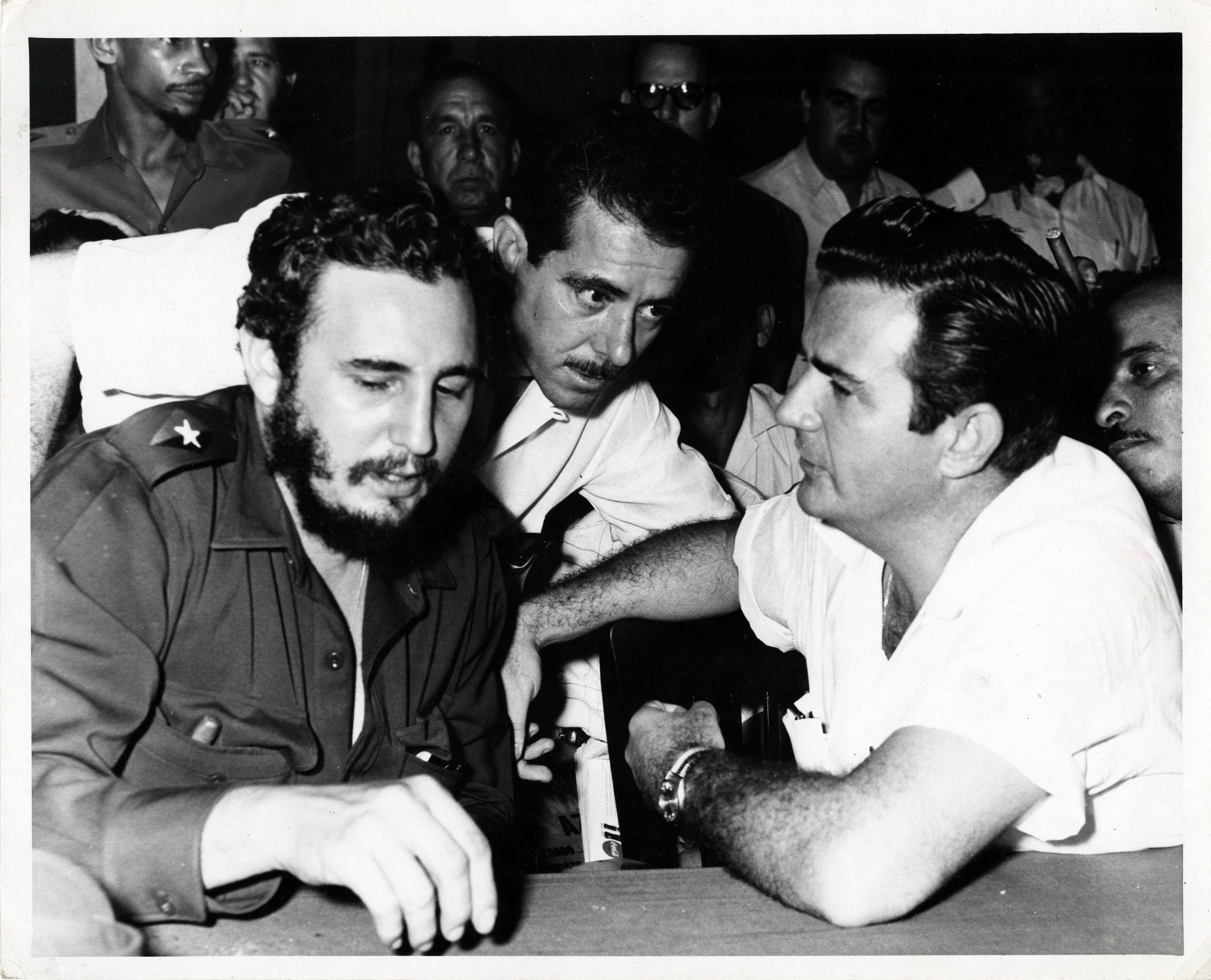 Fidel Castro with David Salvador and Conrado Becquer