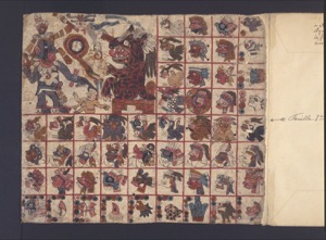 Página de Códice prehispánico con escenas y retratos — Anónimo tlacuilo mexica (Códice Aubin)
