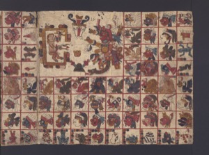 Códice con escenas y glifos de calendarios y deidades — Anónimo tlacuilo mexica (Códice Aubin)