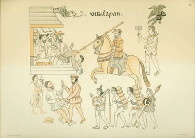 Entrada de españoles en la ciudad de México-Tenochtitlan — Anónimo tlaxcalteca