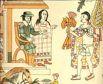 Encuentro entre españoles y mexicas — Anónimo tlaxcalteca