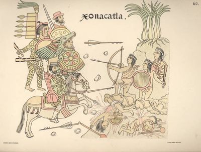 Combate entre españoles y mexicas — Anónimo tlaxcalteca