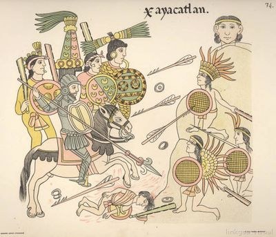 Batalla entre mexicas y españoles en "Xayacatlán"