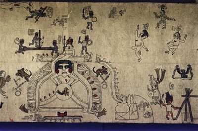 Candidatos de alta, rollo Selden, página — Tlacuilo anónimo, tradición mixteca-puebla