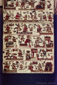 Códice Maya — Con escenas rituales y guerreras — Tlacuilo anónimo mixteco