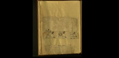 Códice con figuras antropomorfas y elementos simbólicos — Anónimo mixteco