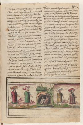 Veneración de ídolos y enseñanzas religiosas. Folio 235 — Anónimo novohispano
