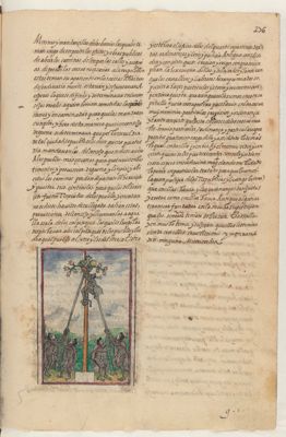 Sacrificio de niños en el fuego: el Tlalocan y la lluvia. Folio 280 — Anónimo novohispano