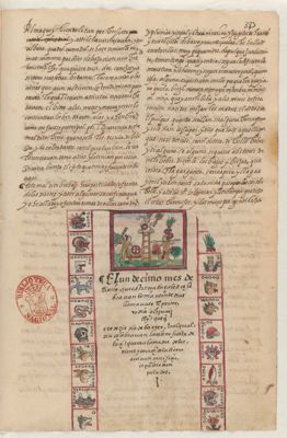 Decimoquinto mes: Panquetzaliztli. Folio 341 — Anónimo novohispano