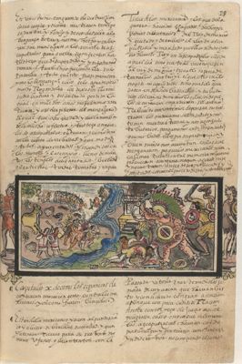 Caída de Azcapotzalco: Batalla decisiva. Folio 29 — Anónimo novohispano