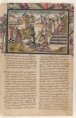 Discordia entre xochimilcas y mexicanos. Folio 37 — Anónimo novohispano