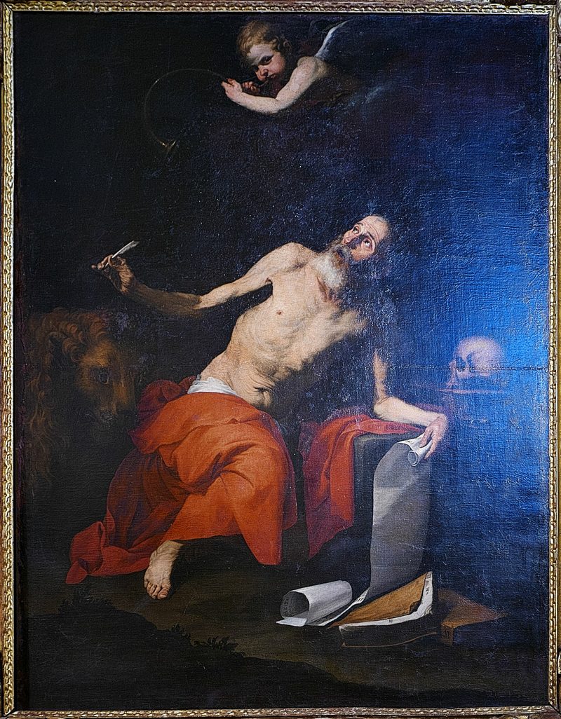 San Jerónimo y el ángel del juicio (copia), José de Ribera — Jusepe de Ribera