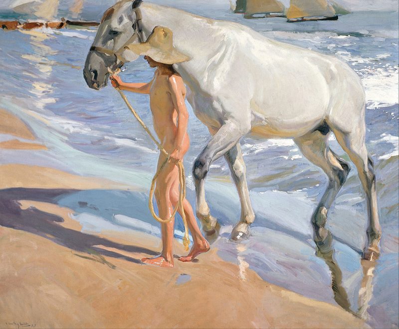 El baño del caballo — Joaquín Sorolla