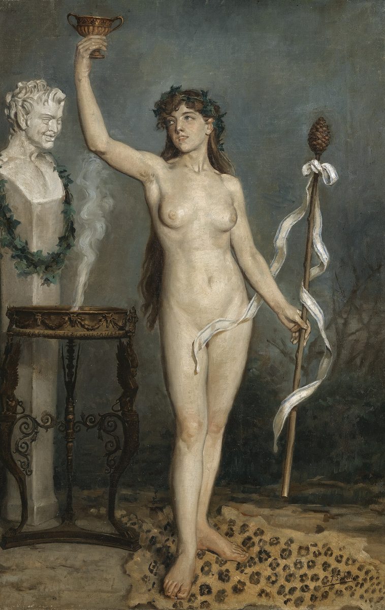 Bacchante con tirso, copa y busto de satiro — Joaquín Sorolla
