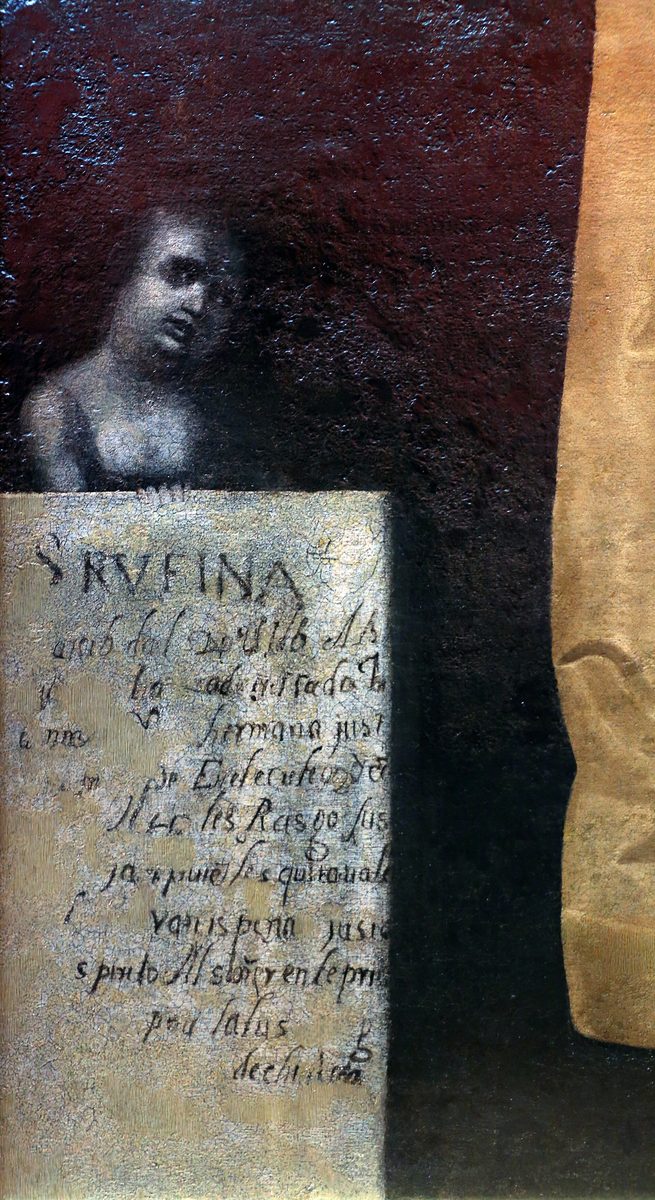 De zurbaran, santa rufina, 1630-39 ca. Putto e cartiglio — Francisco de Zurbarán