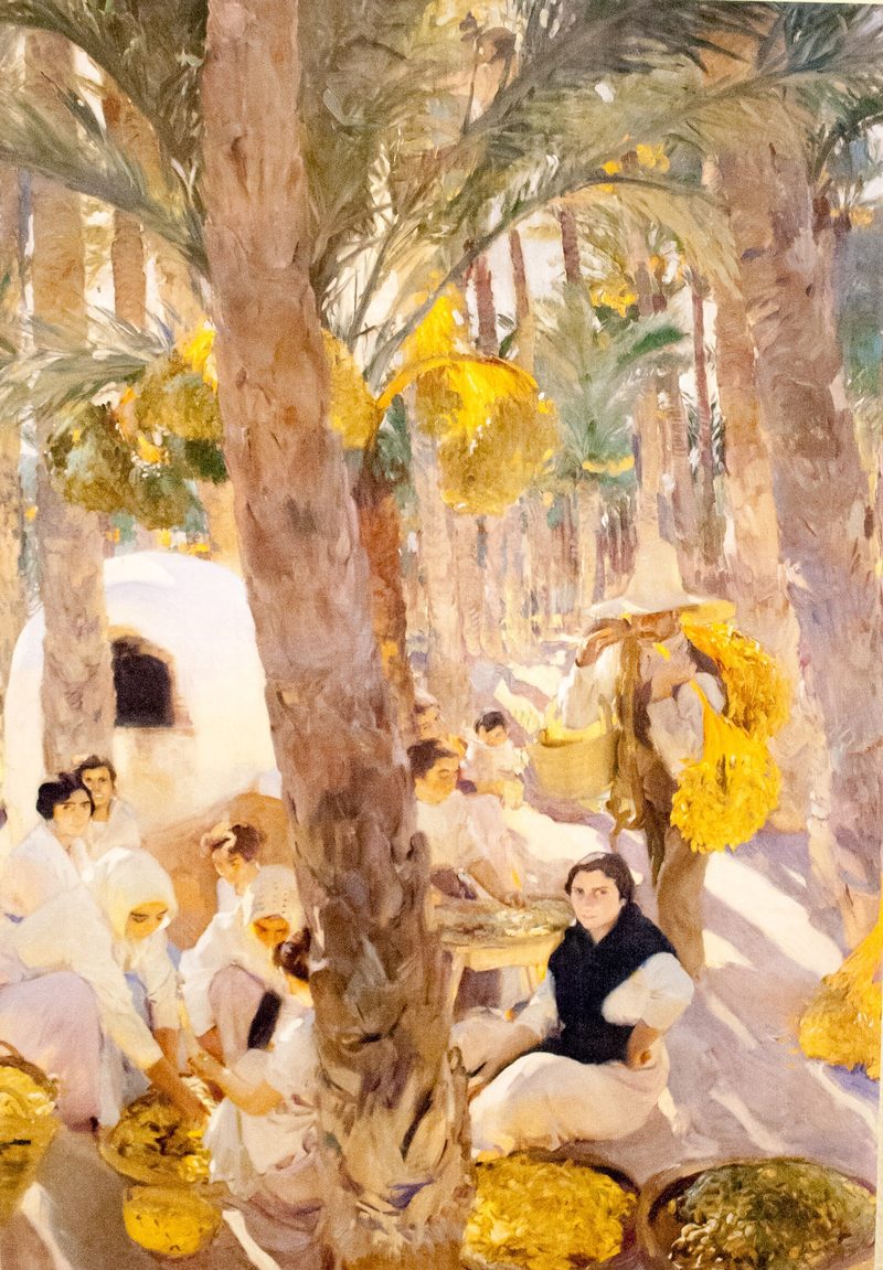 Escena vibrante de la recolección de dátiles bajo la luz — Joaquín Sorolla