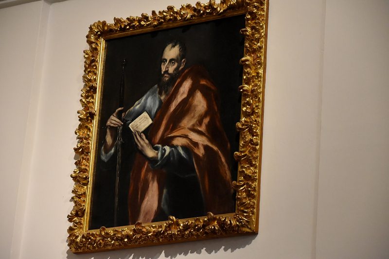 Retrato de medio cuerpo de un apóstol o santo — El Greco