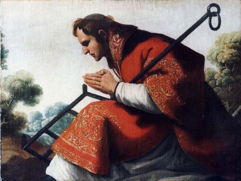 San Lorenzo orando junto a la parrilla del martirio — Francisco de Zurbarán