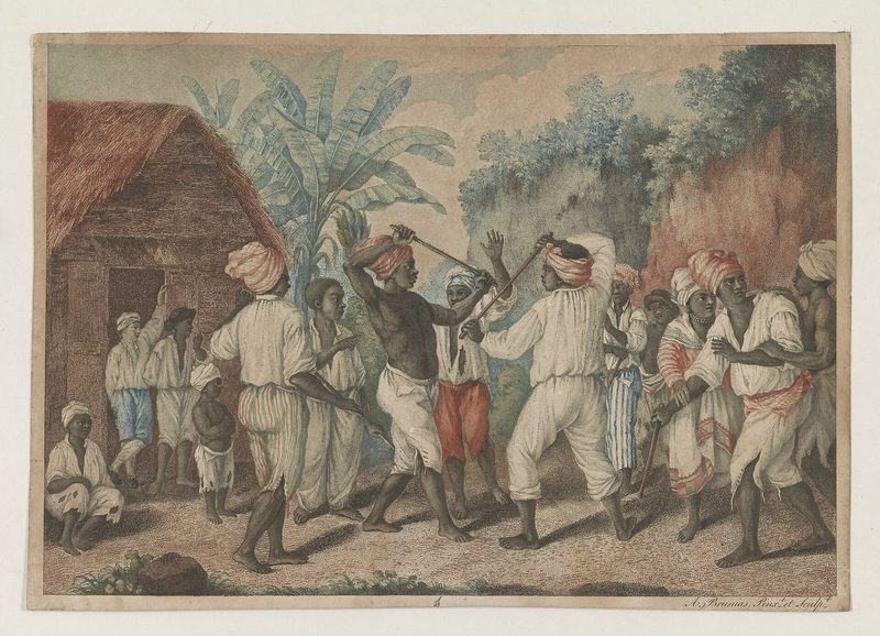 Un combate de palos entre negros ingleses y franceses en la isla de Dominica — Popular Graphic Arts