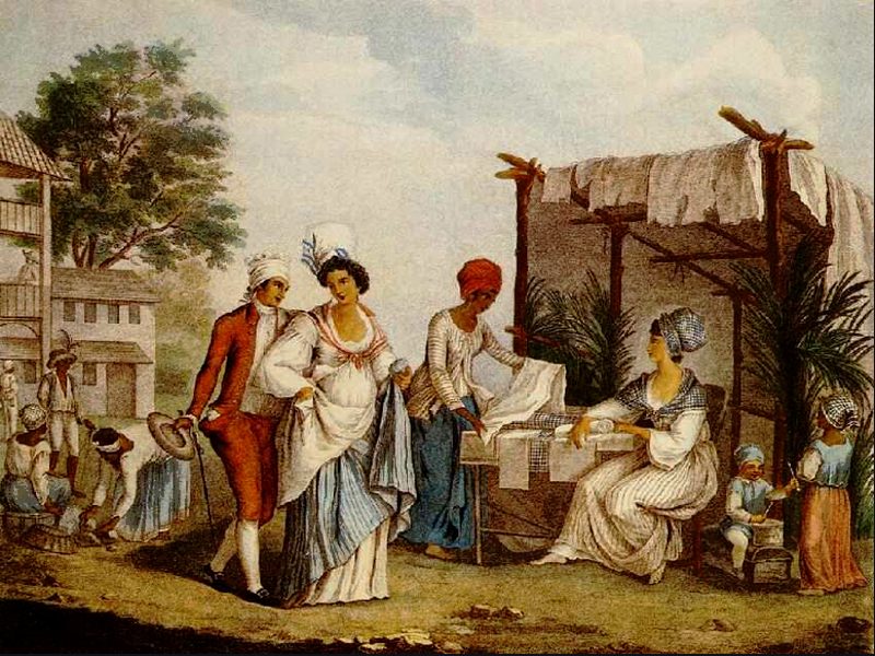 El mercado de lino en Saint-Domingue — Agostino Brunias