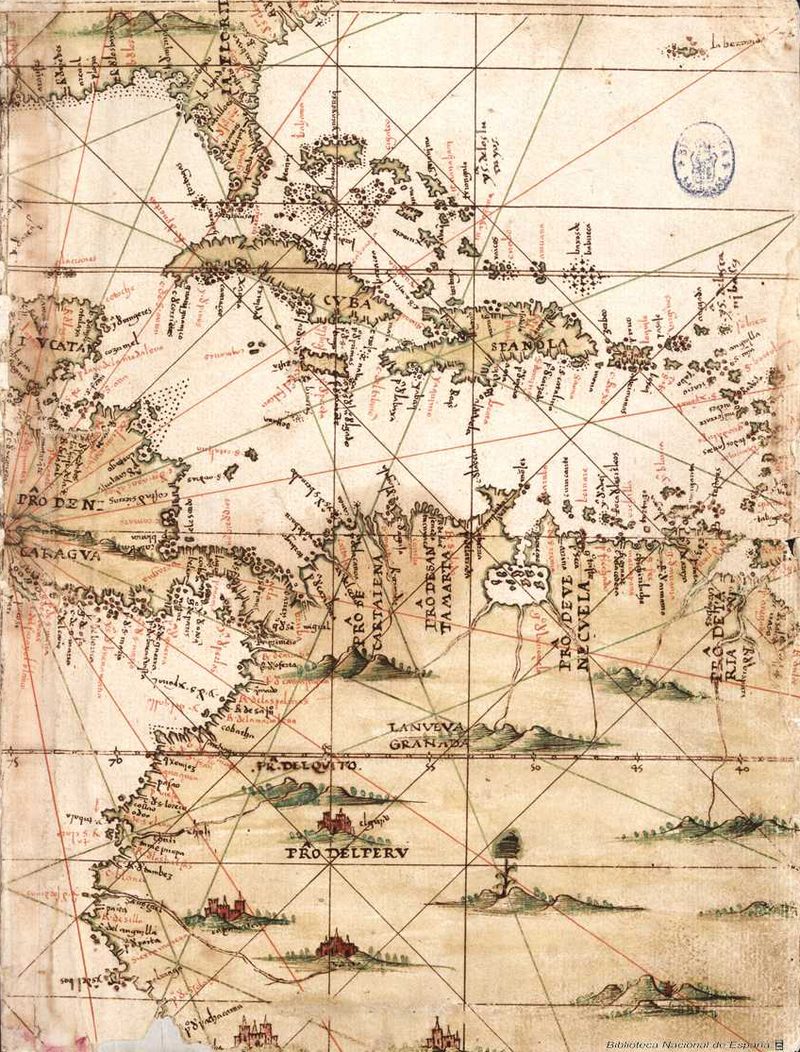 Mapa del Caribe y América Central (Siglo XVI) — Alonzo de Santa Cruz
