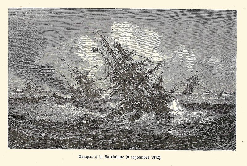 Naufrages à la Martinique le septembre 1872-gravure — Jules Noël