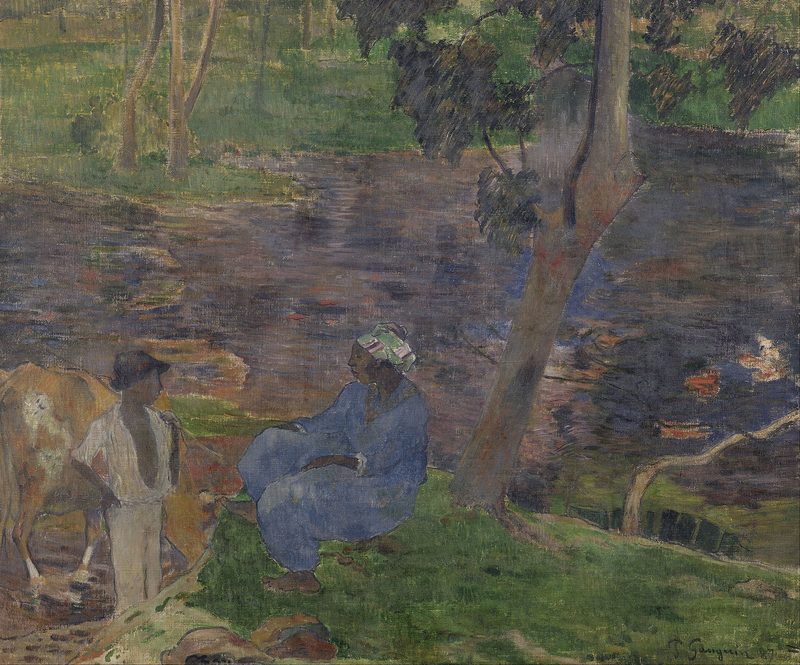 En la orilla del lago en Martinica — Paul Gauguin