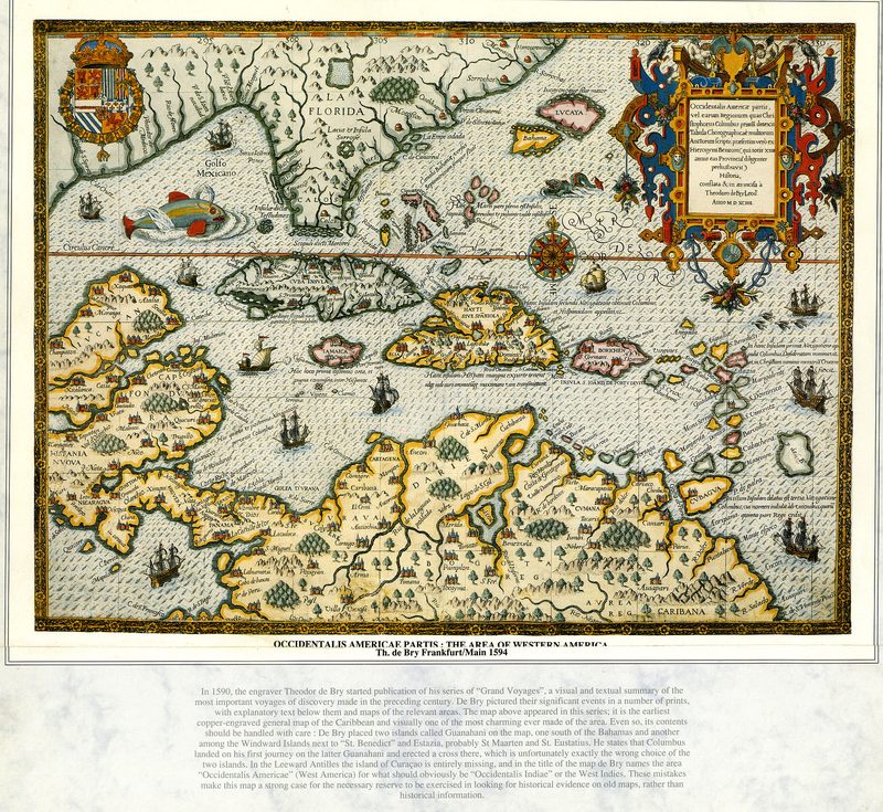 Reales Audiencias de Guatemala, Santo Domingo, Panamá y Nueva Granada, Isla de Cuba y la Florida (1594) - AHG — Theodor de Bry