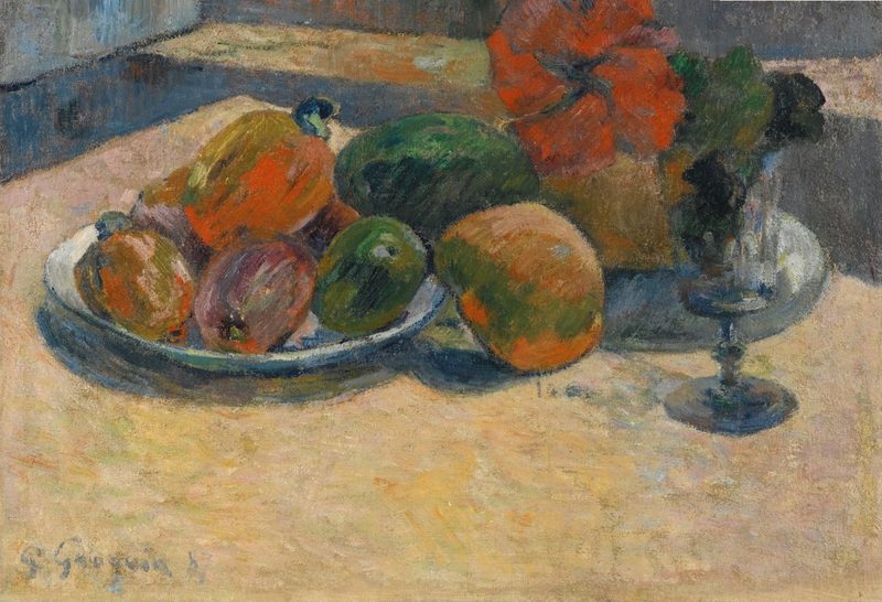 Naturaleza muerta con mangos y una flor de hibisco — Paul Gauguin