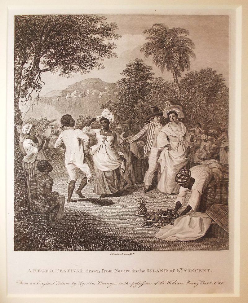 Un festival de negros dibujado del natural en la isla de San Vicente — Agostino Brunias