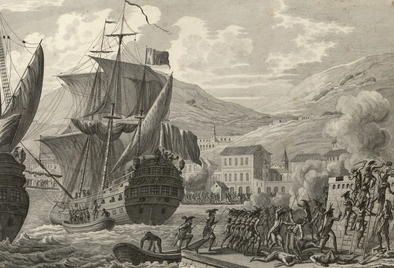 Toma del Cabo Francés por el ejército francés, bajo el mando del general Leclerc, el y de Pluvioso, año (4-9 de — Arte del Caribe