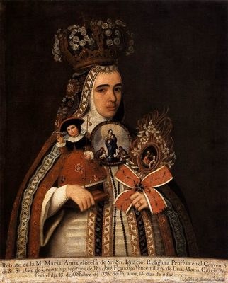 Escudo de María Ana Josefa tomando los votos