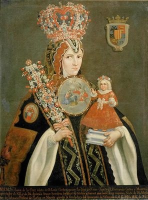 Virgen con Niño y flores