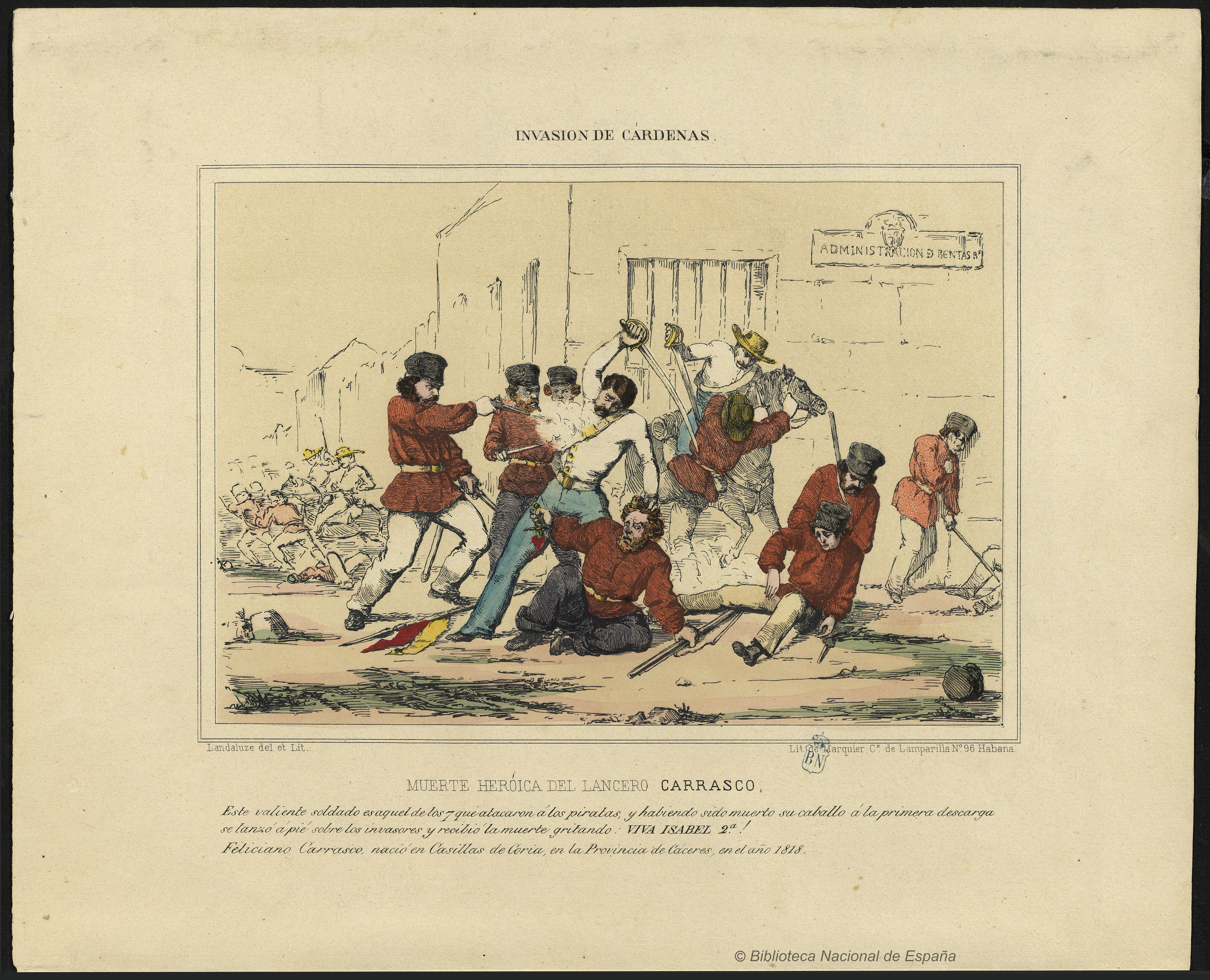 Tiros de Cárdenas Asalto Histórico de D. Luis Carrasc