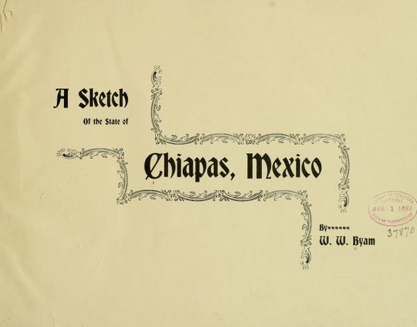 A sketch of the state of Chiapas, Mexico — No identificado