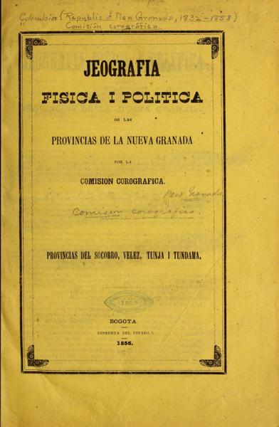 Jeografía física I política de las provincias de la Nueva Granada — No identificado