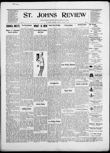 St. Johns review (Saint Johns, or.), August 22 — No identificado