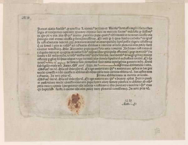Litterae confraternitatis — No identificado
