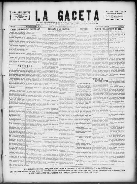 La gaceta (Tampa, Fla.), September 20 — No identificado